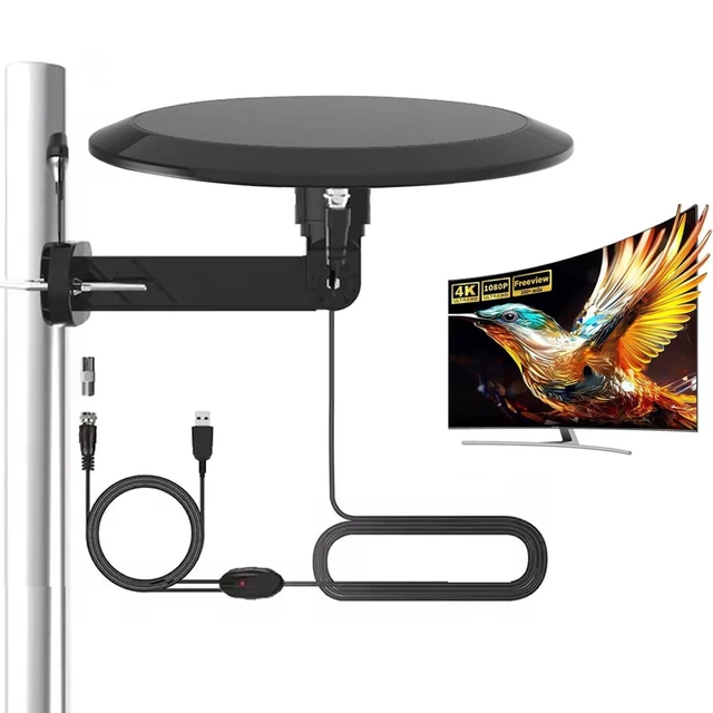 Alt view image 6 of 10 - Omni Directional Outdoor TV Antenna for Smart TV, Long Range Outside/Inside HDTV Antennas for Camper RV Boat with 32ft Coaxial Cable
