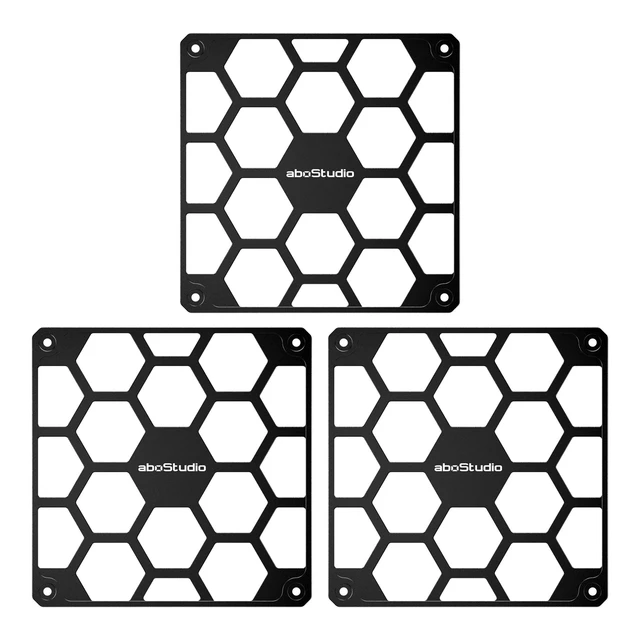Alt view image 6 of 10 - 140mm Fan Guard, aboStudio Computer Fan Grill, Aluminum Fan Grill, PC Fan Dust Filter Cover, Fan Protective Cover, 3 Pack, Black