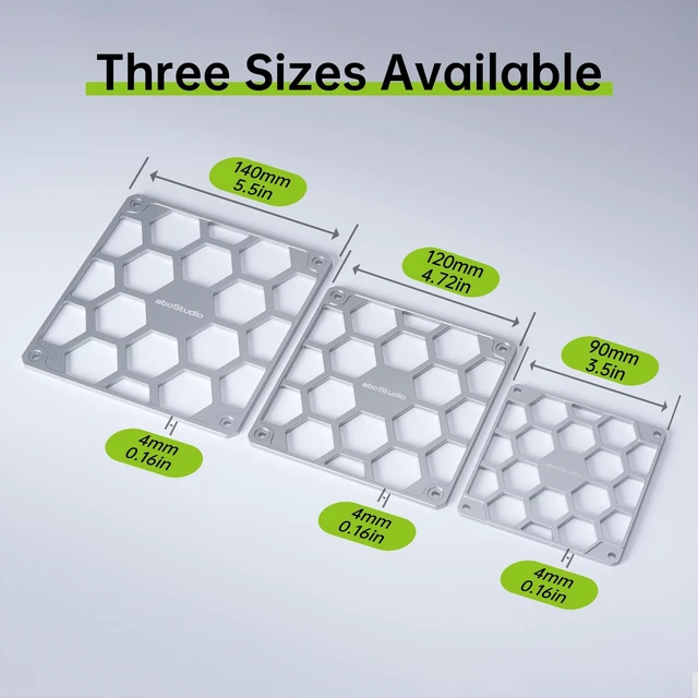 Alt view image 8 of 10 - 140mm Fan Guard, aboStudio Computer Fan Grill, Aluminum Fan Grill, PC Fan Dust Filter Cover, Fan Protective Cover, 3 Pack, Black
