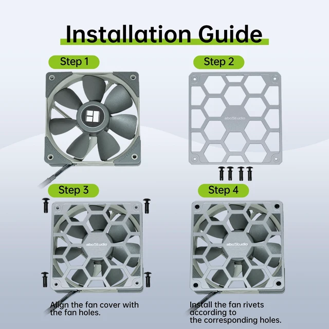 Alt view image 10 of 10 - 140mm Fan Guard, aboStudio Computer Fan Grill, Aluminum Fan Grill, PC Fan Dust Filter Cover, Fan Protective Cover, 3 Pack, Black