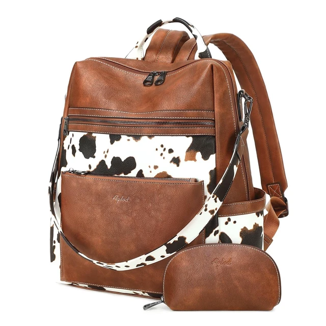 Alt view image 6 of 10 - AGLOD Vegan Leather Laptop Backpack for Women 15.6 Inch Work Backpack Purse for Travel College