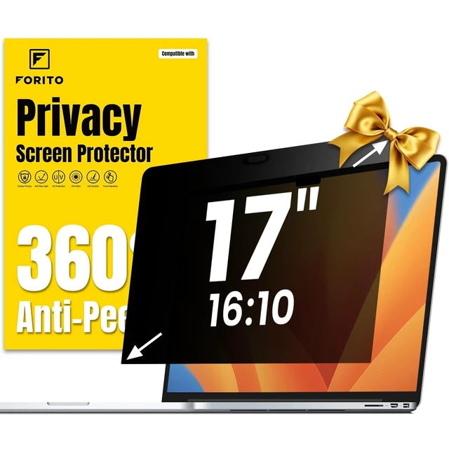 Alt view image 6 of 10 - F FORITO 17 Inch 16:10 360Laptop Privacy Screen Protector, Anti Peeping Anti Glare Laptop Privacy Shield, Reduce Eye Strain & Eye Protection