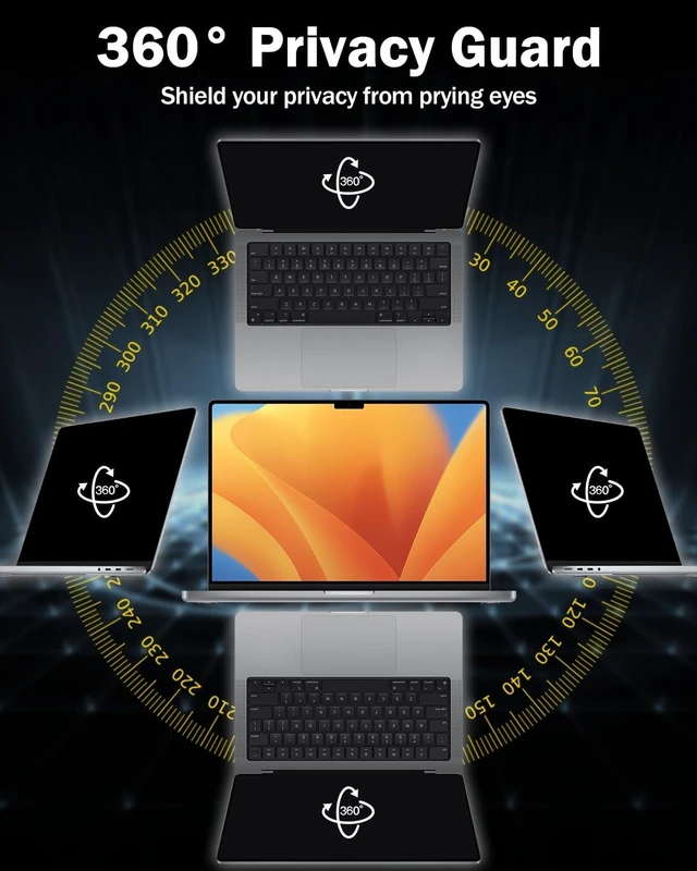 Alt view image 7 of 10 - F FORITO 17 Inch 16:10 360Laptop Privacy Screen Protector, Anti Peeping Anti Glare Laptop Privacy Shield, Reduce Eye Strain & Eye Protection