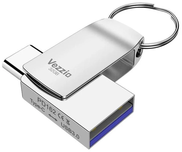 Alt view image 6 of 10 - 256GB Dual USB C Flash Drive up to 100MB/s, Type-C and USB-A 3.0 Thumb Drive, Swivel Design External Storage Metal Housing Memory Stick Compatible with iPhone 15/16/17 Windows/Android OTG,Sliver