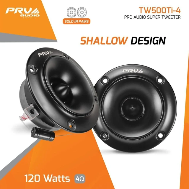 Alt view image 9 of 10 - PRV AUDIO TW500Ti-4 Shallow Car Audio Bullet Tweeters - 240 Watts, 3.75 Inch Titanium Tweeters for Car Audio - Easy to Mount (Pair)