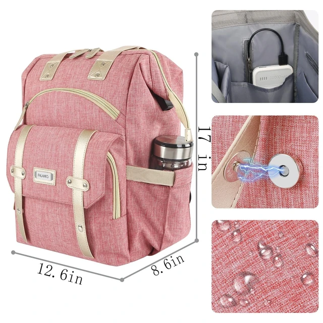 Alt view image 10 of 10 - FALANKO Laptop Backpack for Women,Large Computer Backpack Fits up to 17 Inch Laptop with USB Charging Port RFID Anti Theft Water Resistant Travel purse Casual Bookbag Teacher/work/nurse/Doctor