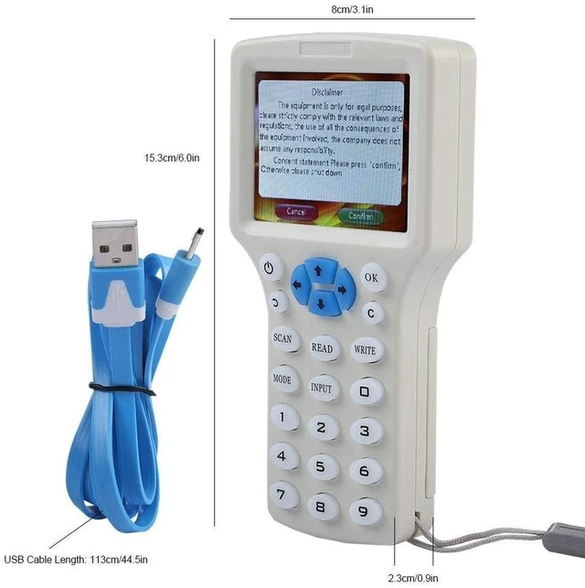 Alt view image 10 of 10 - Bewinner 9 Frequency Handheld RFID Copier ID IC Reader Writer Duplicator Multifunctional Copy Encrypted NFC Smart Card RFID Copier ID/IC Reader Writer with HD 3.2 Inch Full Color Screen