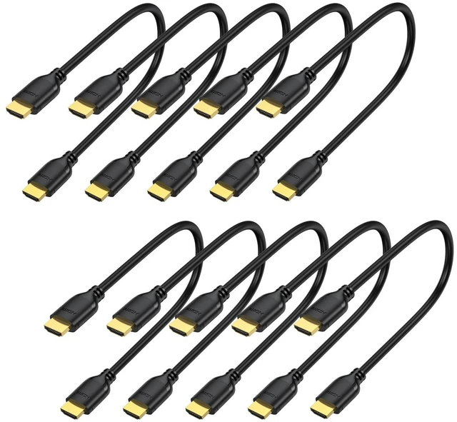 Alt view image 6 of 10 - UVOOI Short HDMI Cable 1 Foot 10-Pack, 4K 1FT HDMI to HDMI Cable High Speed HDMI 2.0 Cord Supports 4K@60Hz, 2K, 1080P, HDCP 2.2, HDR, 3D, ARC & Ethernet