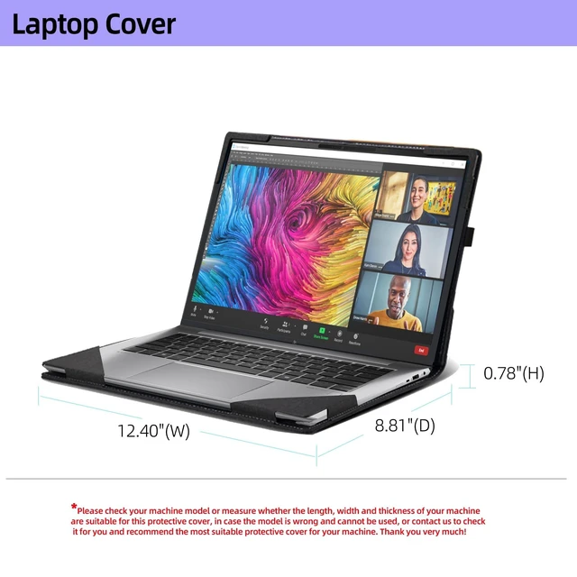 Alt view image 10 of 10 - Laptop Case Cover for HP ZBook Firefly 14 G11 14" Mobile Workstation Notebook Sleeve Computer Bag Protective PU Leather Shell (Gray)