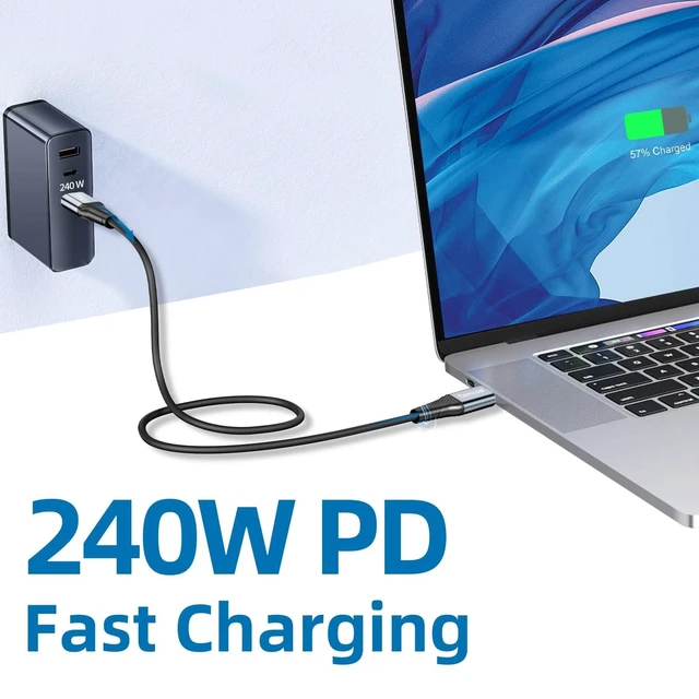 Alt view image 9 of 10 - Talmosal 240W for Thunderbolt 4 Cable 10 ft, Support 8K@60Hz, 4K@144Hz 40Gbps/240W PD Charging for iPhone 17, USB4, Mac mini M4 / M4 Pro, MacBook Pro, Docking, eGPU, SSD, Surface Pro