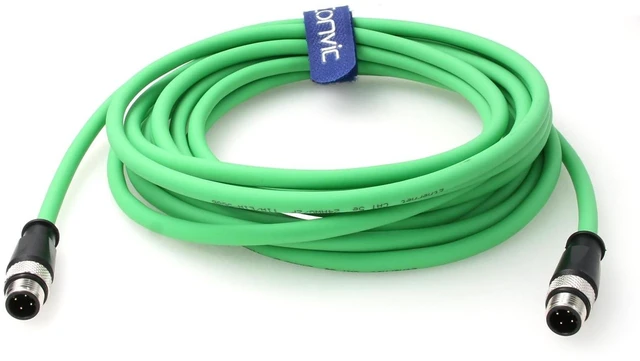 Alt view image 7 of 10 - Eonvic Flexible Gigabit Ethernet Cable M12 D Code 4 Pin to 4 Pin Male Cat5e Shielded Networking Cable for Industrial Camera (5M)