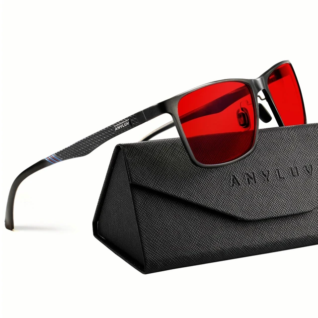 Alt view image 6 of 10 - ANYLUV Blue Light Glasses Men/Women, Al-Mg Blue Light Blocking Glasses for Sleeping, Relieve Eyestrain Eye Protection-Black