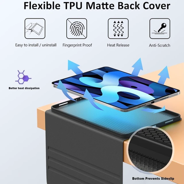 Alt view image 9 of 10 - DSRGRGFDJ Tablet Case for iPad 6th/5th Generation 9.7 Inch with Magnetic Auto Wake/Sleep and Multi-Angle Adjustable Stand Cover - Wolf Under The Moon