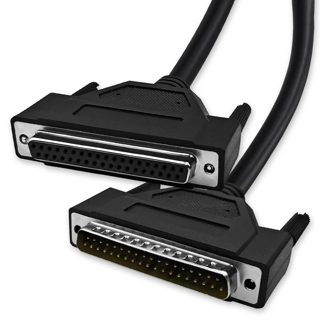 Alt view image 6 of 10 - XANHAM DB37 37 Pin 16 Feet(5 Meter) Two Row Straight Through Serial Cable, Double Shielded(Metal Braiding&AL-foil), Female to Male, Black, SC930S09FM