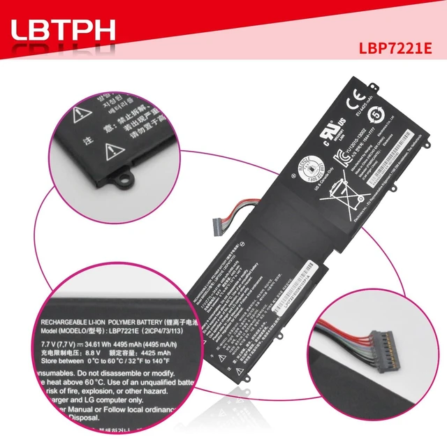 Alt view image 8 of 10 - LBTECH LBP7221E LBG722VH Compatible Laptop Battery Replacement for LG Gram 13Z940 14Z950 15Z960 15Z950 Series 7.7V 34.61Wh