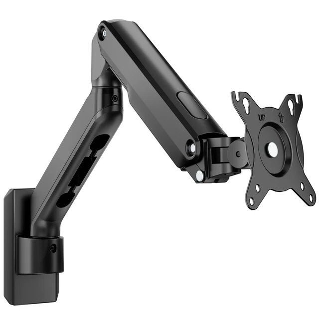 Alt view image 6 of 10 - monTEK Single Monitor Wall Mount - Full Motion Wall Arm for 1732 Inch Screens, Space Saving, Wobble-Free Mechanical Spring Holds 20 lbs, Ergonomic Height Adjustable, VESA 75x75/100x100, Black