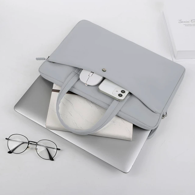 Alt view image 8 of 10 - Seanai Oxford Fabric Laptop Bag Sleeve for 15-16 inch MacBook Air15 / Pro16 2025-2021 M4 M3 M2 M1 A3241 A3114 A2941 A3403 A3186 A2991 A2780 A2485, Plush Lining Multi-Layer Protective Structure, Grey