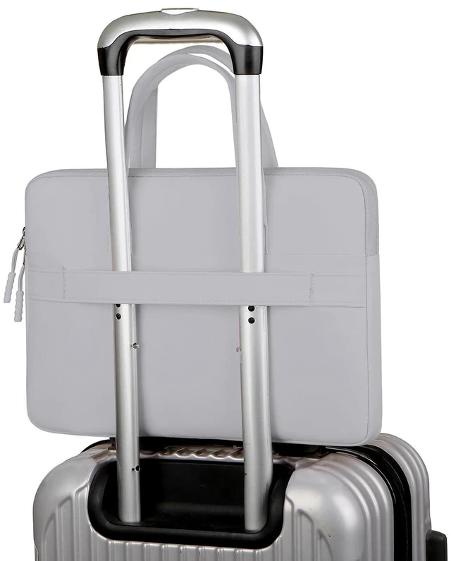 Alt view image 9 of 10 - Seanai Oxford Fabric Laptop Bag Sleeve for 15-16 inch MacBook Air15 / Pro16 2025-2021 M4 M3 M2 M1 A3241 A3114 A2941 A3403 A3186 A2991 A2780 A2485, Plush Lining Multi-Layer Protective Structure, Grey
