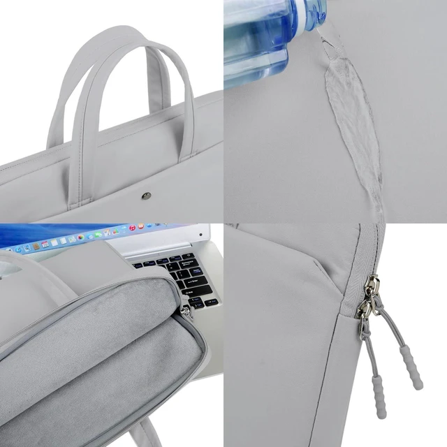 Alt view image 10 of 10 - Seanai Oxford Fabric Laptop Bag Sleeve for 15-16 inch MacBook Air15 / Pro16 2025-2021 M4 M3 M2 M1 A3241 A3114 A2941 A3403 A3186 A2991 A2780 A2485, Plush Lining Multi-Layer Protective Structure, Grey