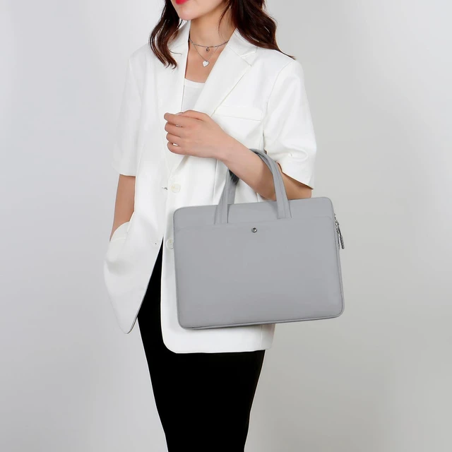 Alt view image 7 of 10 - Seanai Oxford Fabric Laptop Bag Sleeve for 15-16 inch MacBook Air15 / Pro16 2025-2021 M4 M3 M2 M1 A3241 A3114 A2941 A3403 A3186 A2991 A2780 A2485, Plush Lining Multi-Layer Protective Structure, Grey