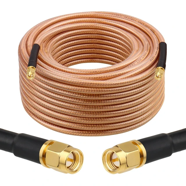 Alt view image 6 of 10 - XRDS -RF RG8X SMA Extension Cable, Low Loss SMA Male to SMA Male Coaxial Cable, High-Density Braided Copper 50 Ohm Coax for WiFi Antenna, 4G 5G LTE Gateway, Router, Ham Radio 50FT