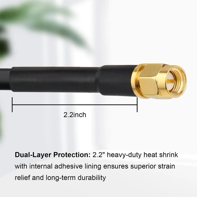 Alt view image 10 of 10 - XRDS -RF RG8X SMA Extension Cable, Low Loss SMA Male to SMA Male Coaxial Cable, High-Density Braided Copper 50 Ohm Coax for WiFi Antenna, 4G 5G LTE Gateway, Router, Ham Radio 50FT
