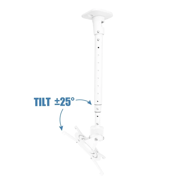 Alt view image 7 of 10 - DYNAVISTA Full Motion Universal Ceiling Projector Mount Bracket with Adjustable Height and Extendable Arms Rotating Swivel Mount for Home and Office Projector (White)
