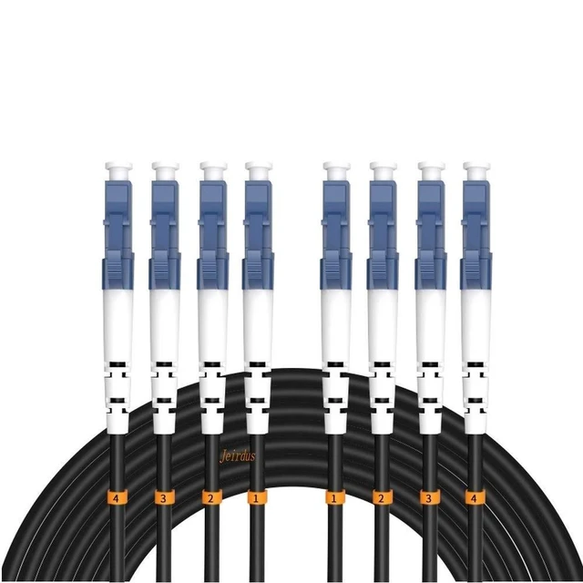 Alt view image 4 of 6 - Jeirdus 10Meters 33ft LC to LC Outdoor Armored 4 Core 9/125 SMFFiber Optic Cable Jumper Optical Patch Cord Singlemode LC-LC