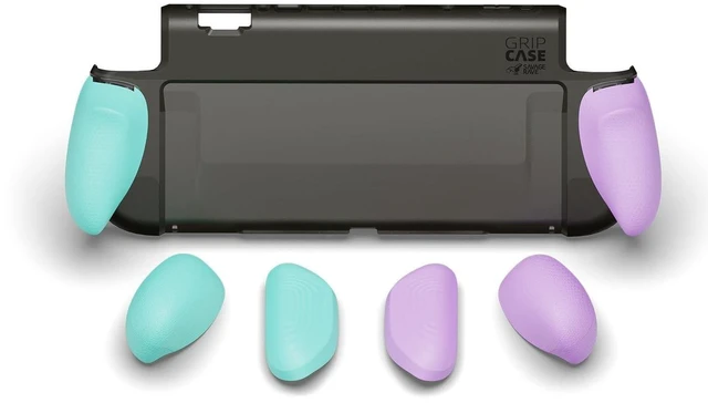 Alt view image 6 of 10 - Savage Raven by Skull & Co. GripCase: Soft Protective Case with Replaceable Grips for Nintendo Switch 2- Light Purple/Light Green