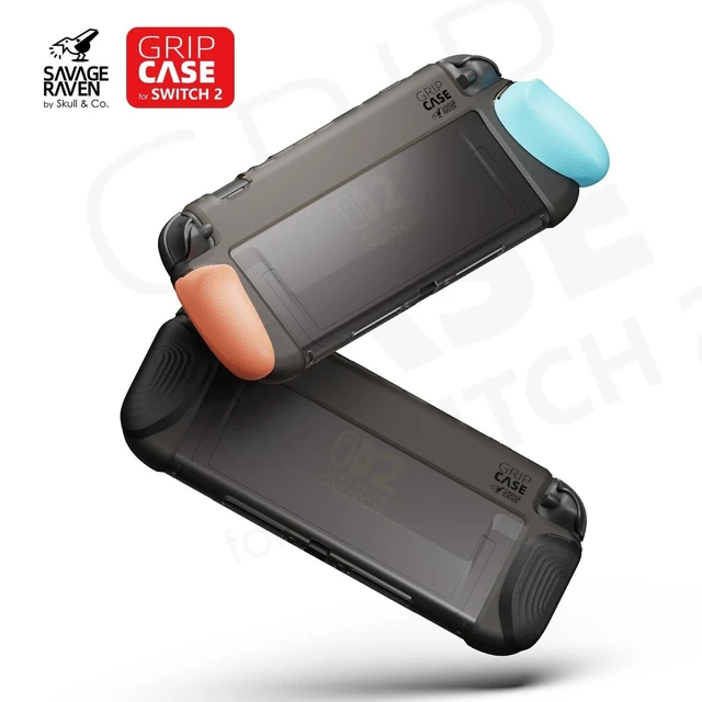 Alt view image 7 of 10 - Savage Raven by Skull & Co. GripCase: Soft Protective Case with Replaceable Grips for Nintendo Switch 2- Light Purple/Light Green