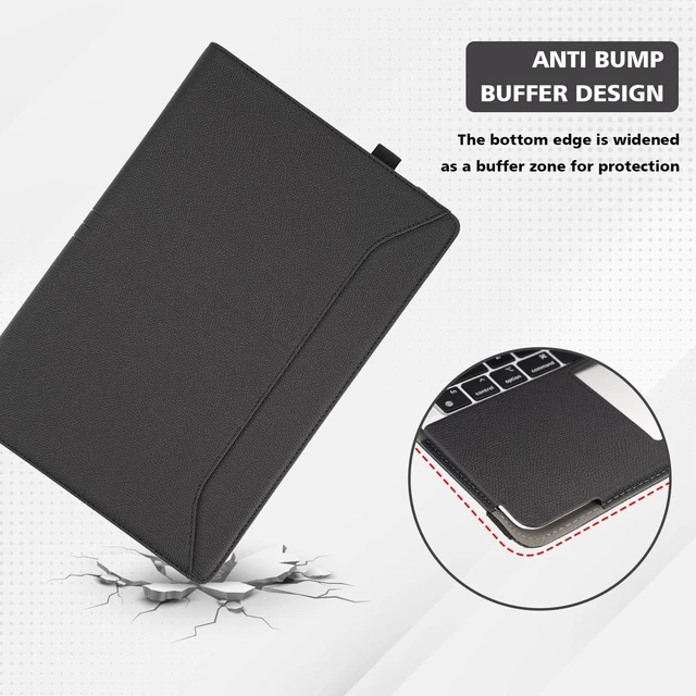 Alt view image 9 of 10 - TYTX Compatible with MacBook Pro 13 Inch Case 2016-2025 PU Leather with Stand & Vents for Model M2 A2338 M1 A2251 A2289 A2159 A1989 A1708 A1706, Black