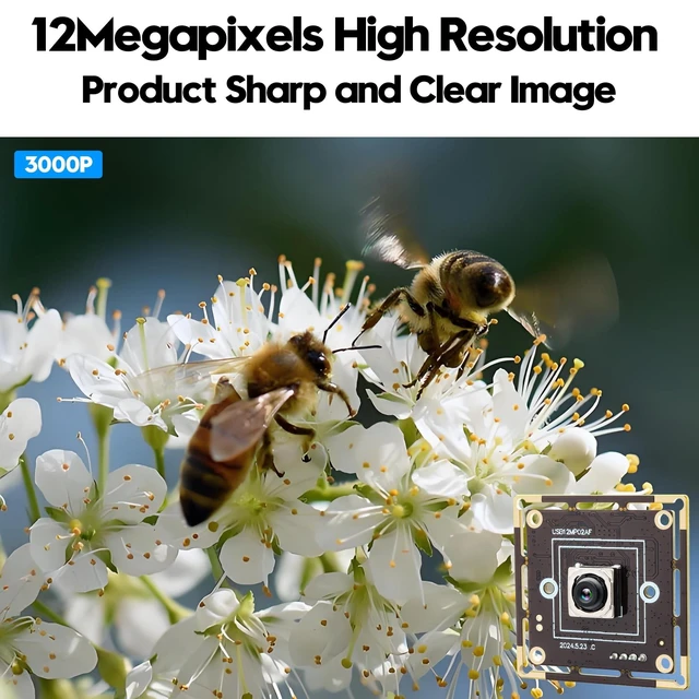 Alt view image 9 of 10 - IFWATER PDAF USB Camera Module 12MP 300ms Fast Autofocus 4K Webcam Module High Speed 3000P 15fps 1080P 60fpswith 65 Degree No Distortion Lens Cam Plug and Play for Raspberry Pi Windows Mac OS