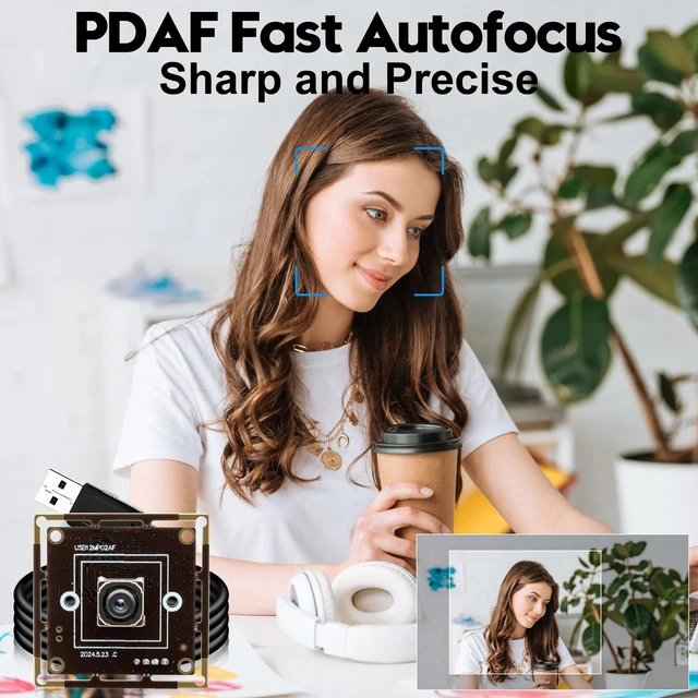Alt view image 7 of 10 - IFWATER PDAF USB Camera Module 12MP 300ms Fast Autofocus 4K Webcam Module High Speed 3000P 15fps 1080P 60fpswith 65 Degree No Distortion Lens Cam Plug and Play for Raspberry Pi Windows Mac OS
