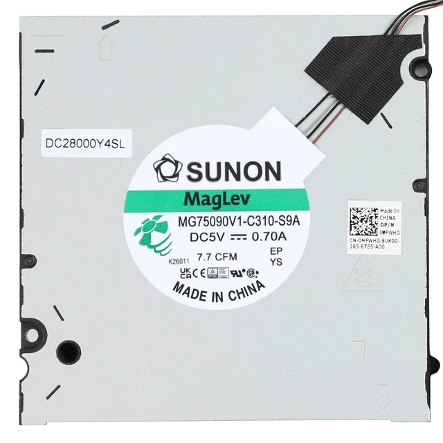 Alt view image 8 of 10 - New CPU and GPU Cooling Fan Replacement for DELL Precision 7670 M7670 7680 RTX A5500 A4500 A3000 3080Ti Series MG75090V1-C310-S9A 0MFWHG DC28000Y4SL DC5V 0.7A Fan