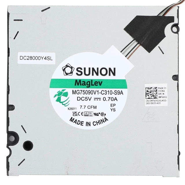 Alt view image 9 of 10 - New CPU and GPU Cooling Fan Replacement for DELL Precision 7670 M7670 7680 RTX A5500 A4500 A3000 3080Ti Series MG75090V1-C310-S9A 0MFWHG DC28000Y4SL DC5V 0.7A Fan