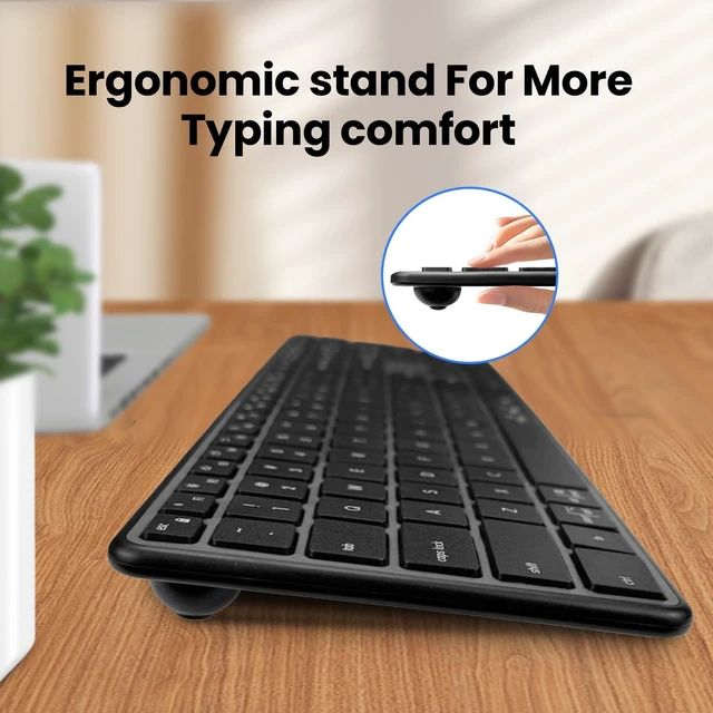 Alt view image 7 of 10 - Bnnwa K925 Wireless Bluetooth Keyboard, Full Size with Number Pad, Quiet Typing, Multi-Device Connection for Windows/PC/Laptop/Phone