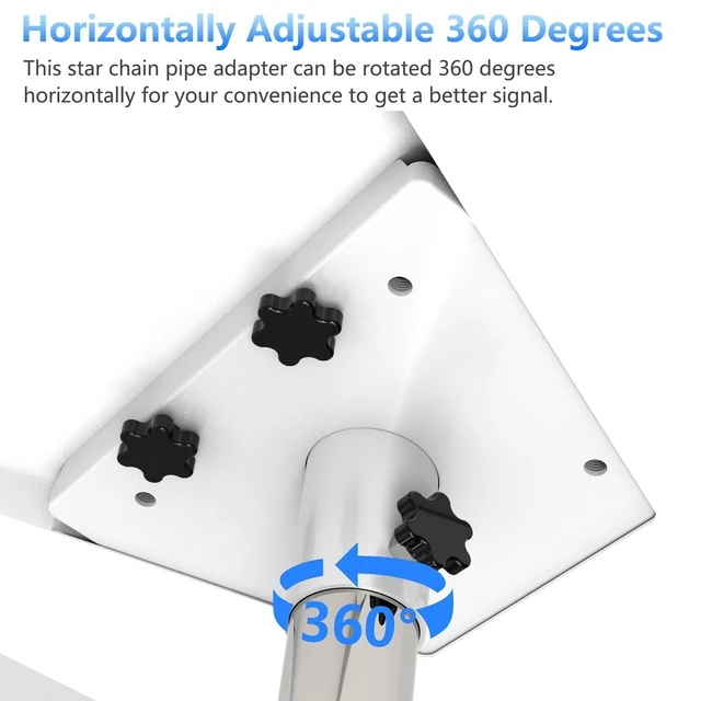 Alt view image 9 of 10 - Gen 3 Mount Kit for , V3 Mount Plate Roof Adapter with Standard Kickstand, Pipe Mount Adapter Compatible with Gen 3 Standard Dish