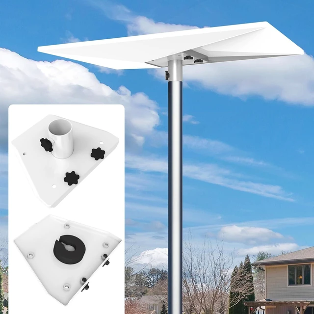Alt view image 8 of 10 - Gen 3 Mount Kit for , V3 Mount Plate Roof Adapter with Standard Kickstand, Pipe Mount Adapter Compatible with Gen 3 Standard Dish