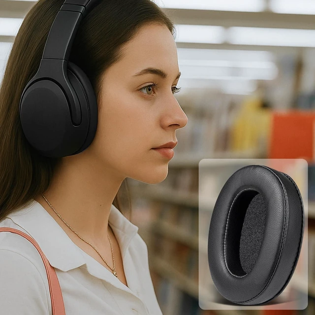Alt view image 10 of 10 - SOULWIT Lambskin Earpads for Sony WH-XB900N/WH-CH710N/WH-CH720N/WH-RF400/MDR-RF895RK Headphones, Ear Pads Cushions with High Density Foam - Black
