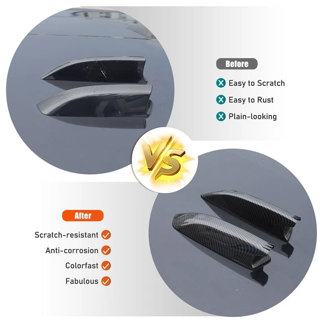 Alt view image 7 of 10 - Heutamo Shark Fin Antenna Cover Compatible with Land Rover R@nge Rover Sport/Vogue 2023 2024,ABS Car Antenna Protective Cover Accessories 2Pcs (Carbon Fiber Pattern)