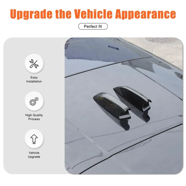 Alt view image 9 of 10 - Heutamo Shark Fin Antenna Cover Compatible with Land Rover R@nge Rover Sport/Vogue 2023 2024,ABS Car Antenna Protective Cover Accessories 2Pcs (Carbon Fiber Pattern)