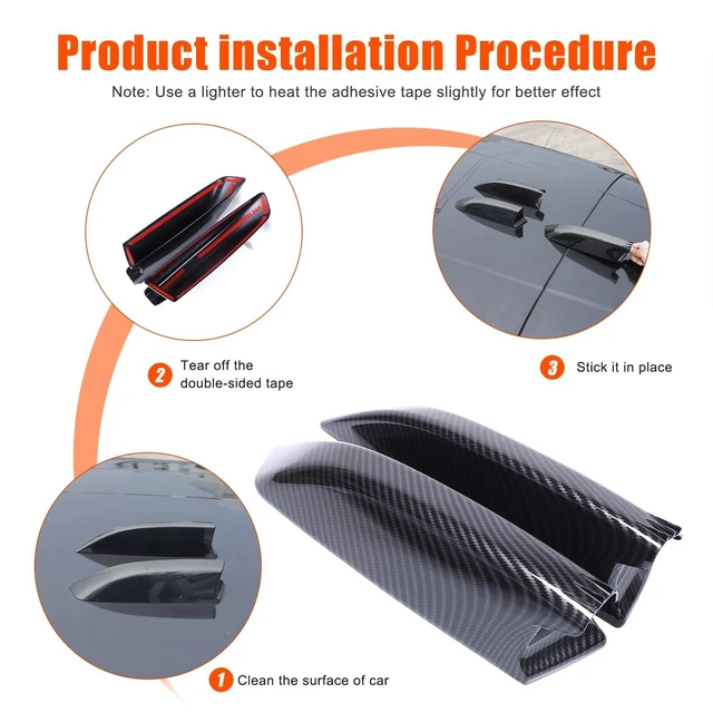 Alt view image 8 of 10 - Heutamo Shark Fin Antenna Cover Compatible with Land Rover R@nge Rover Sport/Vogue 2023 2024,ABS Car Antenna Protective Cover Accessories 2Pcs (Carbon Fiber Pattern)