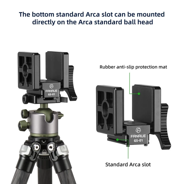 Alt view image 8 of 10 - FANAUE GS-01Arca Swiss Rifle Saddle Mount, Hunting Tripod Clamp with Quick Release Plate, Shooting Tripod Rest, Enhanced Accuracy Ball Head & Adapter for Hunting and Shooting