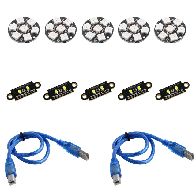 Alt view image 6 of 10 - DIYmall WS2812 RGB LED Ring + TCS3472 Color Sensor + USB-A Male to USB-B Male USB2.0 Cable