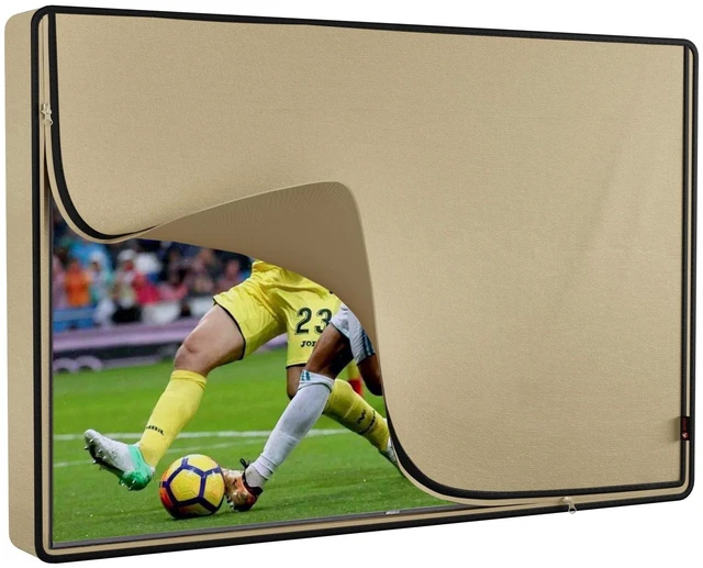 Alt view image 6 of 10 - iBirdie Outdoor Waterproof and Weatherproof TV Cover with Zipper for 48 to 50 inch Outside Flat Screen TV - Beige 600D Thick Fabric Protector Size 47''W x 30''H x 5.5''D for 48'' - 50'' LCD LED