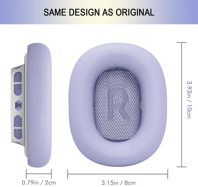Alt view image 9 of 10 - Replacement Ear Cushions for AirPods Max - Upgraded Ear Cups Cover for Apple AirPods Max Headphones, GVOEARS Earpad Sweatproof (Purple)