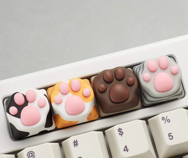 Alt view image 10 of 10 - SYA ZOMOPLUS Cute Keycaps,Novelty Cat-Claws Keycap 3D Model OEM Profile Keyboard Keycaps Squishy-Paws Custom Key Caps for Cherry MX Switches Mechanical Gaming Keyboard Catpaw ESC-Key Keycap(4 Pack)