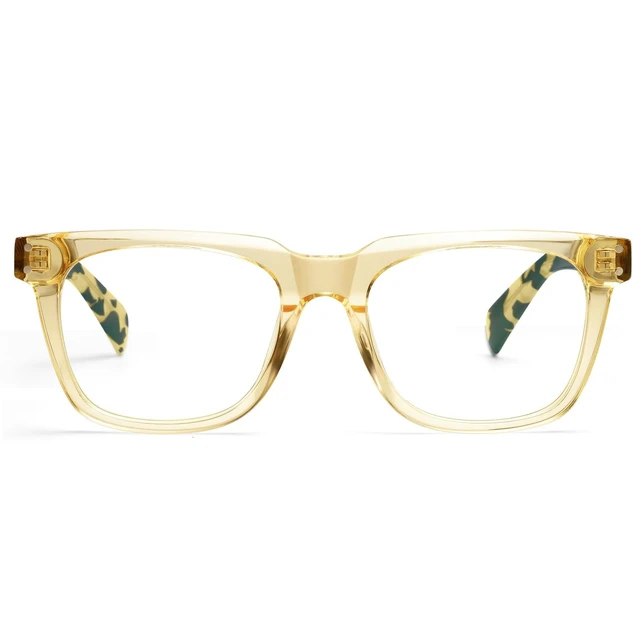 Alt view image 7 of 10 - Dollger Blue Light Blocking Glasses For Woman Men Thick Frame Square Non-Prescription Glasses, For Work,Computer, Gaming, TV Beige