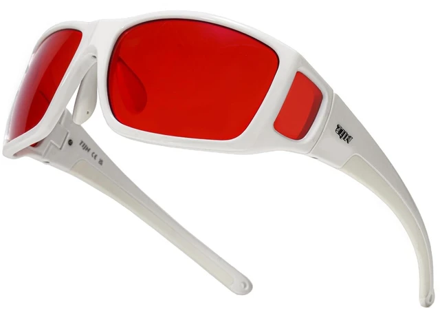 Alt view image 6 of 10 - TIJN Sleep Glasses for Blue & Green Light Blocking,Red Lens Dual AR Coating,Wraparound Oversized for Screen,Computer & Gaming,Upgraded W