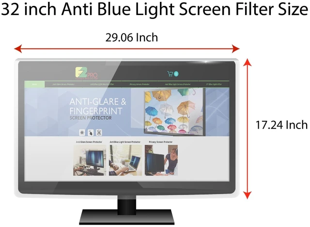 Alt view image 7 of 10 - Premium Anti Blue Light Screen Filter for 32 Inches Computer Monitor, Screen Filter Size is 17.3" Height x29 Width, Blocks Harmful Blue Light, Reduce Digital Eye Strain Help Sleep Better